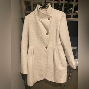 jessica simpson winter jacket- white/cream color with gold button. barely worn.